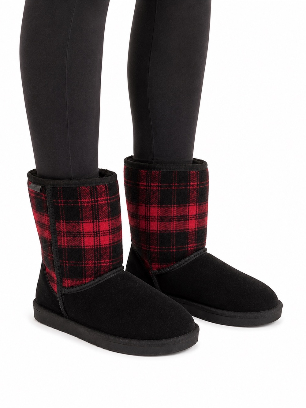 Size 10 Minnetonka Women’s Plaid Genuine Fur Lined Winter Boots Buffalo Check